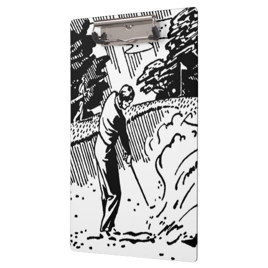Retro Golfer Sand Trap Klemmbrett (Links)