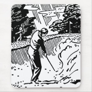 Retro Golfer Sand Trap Mousepad