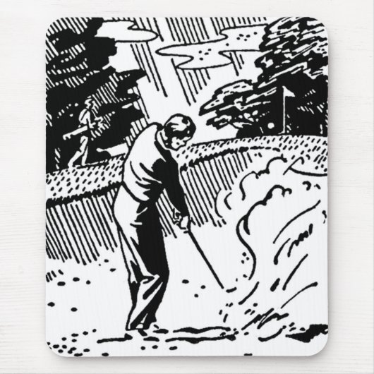 Retro Golfer Sand Trap Mousepad (Vorne)