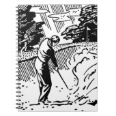 Retro Golfer Sand Trap Notizblock (Vorderseite)