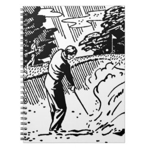 Retro Golfer Sand Trap Notizblock