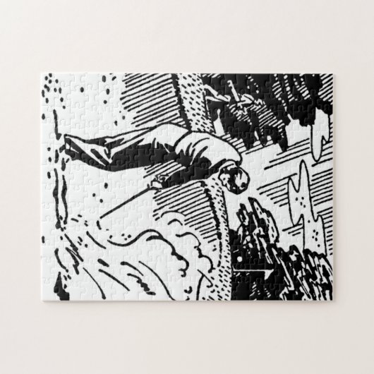 Retro Golfer Sand Trap Puzzle (Horizontal)