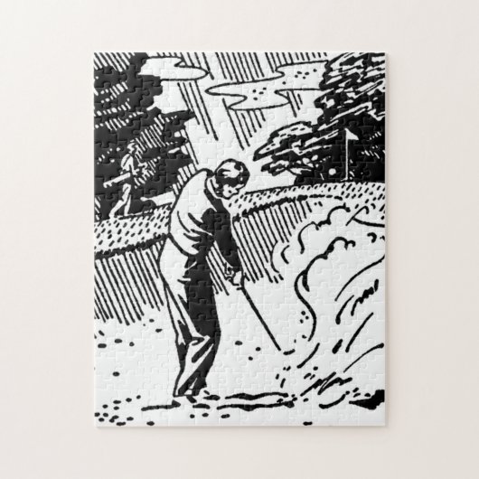 Retro Golfer Sand Trap Puzzle (Vertikal)
