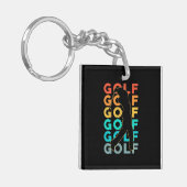 Retro Golfer Schlüsselanhänger (Vorderseite links)