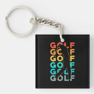 Retro Golfer Schlüsselanhänger