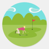 Retro Golfer Stickers (Vorderseite)