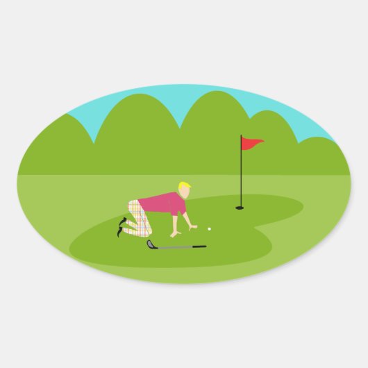 Retro Golfer Stickers (Vorderseite)