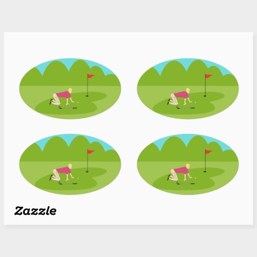 Retro Golfer Stickers (Blatt)