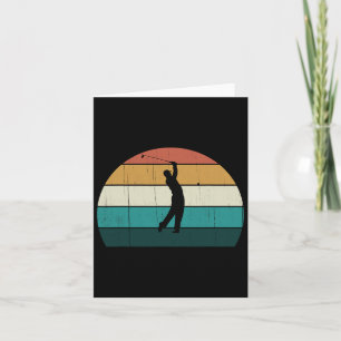 Retro Golfer Swing Vintages Sonnenuntergang Golf L Karte