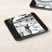 Retro Golfers Getränkeuntersetzer (Linke Seite)