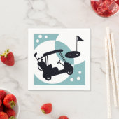 Retro-Golfwagen in Schwarz & Blau Serviette (Beispiel)