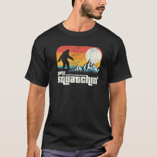 Retro Gone Squatchin Sasquatch Yeti Bigfoot T-Shirt