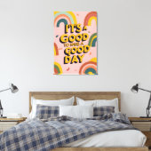 Retro "Good Day" Motivational Quote Rainbow Print Leinwanddruck (Insitu (Schlafzimmer))