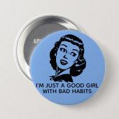 Retro Good Girl Button (Vorne & Hinten)