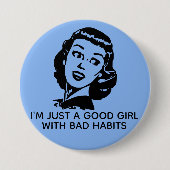 Retro Good Girl Button (Vorderseite)