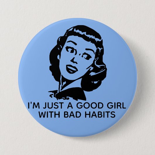 Retro Good Girl Button (Vorderseite)