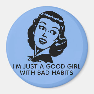 Retro-Good-Girl-Zitat-Magnet Magnet