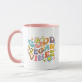 Retro Good Vegan Vibes Tasse (Links)