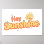 Retro Good Vibes and Sunshine Saying Poster (Vorne)