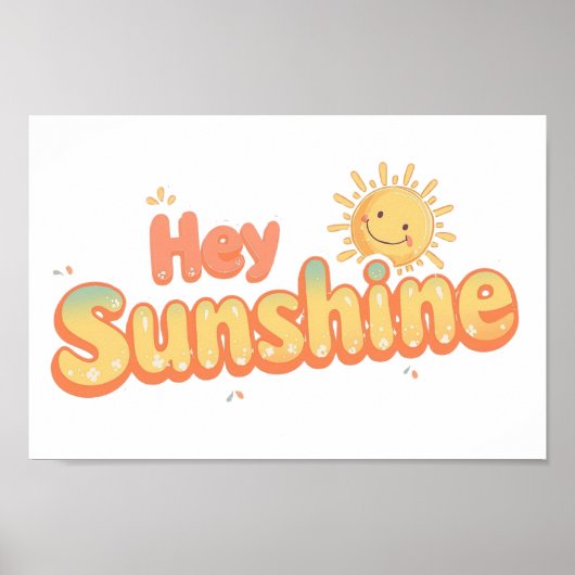 Retro Good Vibes and Sunshine Saying Poster (Vorne)