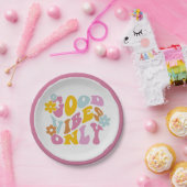 Retro Good Vibes Nur 60er Zitat Pastel Papier Plat Pappteller (Party)
