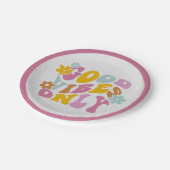 Retro Good Vibes Nur 60er Zitat Pastel Papier Plat Pappteller (Schrägansicht)