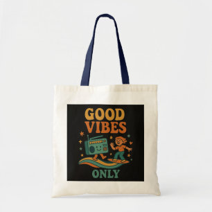Retro "Good Vibes Only" Fun & Positive Tote Bag Tragetasche