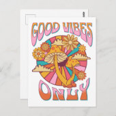 Retro Good Vibes only Mushroom Postkarte (Vorne/Hinten)