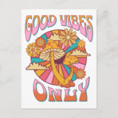 Retro Good Vibes only Mushroom Postkarte (Vorderseite)