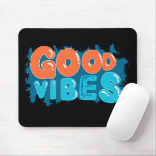 Retro Good Vibes Only Typografie-Mauspad Mousepad