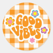 Retro Good Vibes  Runder Aufkleber (Vorderseite)