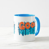 Retro-Good-Vibes-Typografie-Kaffeetasse Tasse (VorderseiteRechts)