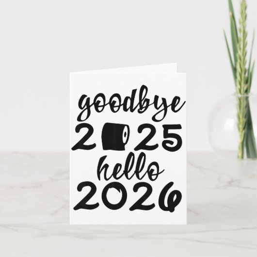 Retro Goodbye 2025 Hello 2026 Happy New Year Party Karte (Vorderseite)