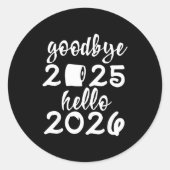 Retro Goodbye 2025 Hello 2026 Happy New Year Party Runder Aufkleber (Vorderseite)