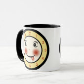 Retro Goofy Clock Face Tasse (Vorderseite Links)