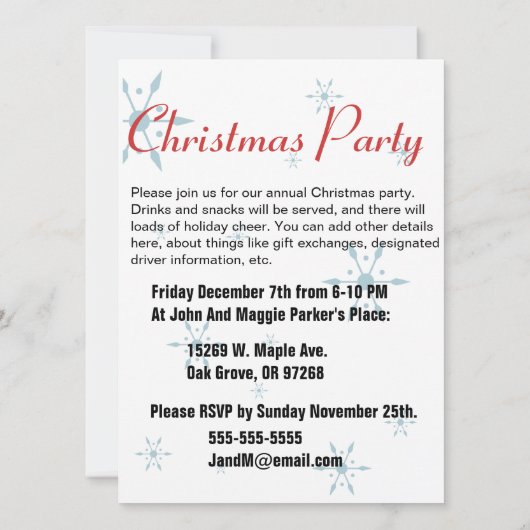 Retro Googie Sign Weihnachten Party Einladung (Rückseite)