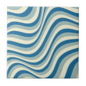 Retro Goovy Light and Dark Blue Fliese (Vorderseite)