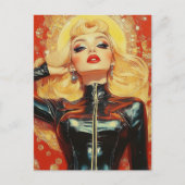 Retro Gorgeous Blond Woman Postkarte (Vorderseite)