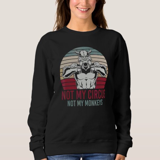 Retro Gorilla Affe Zirkus Zoo Tier Affe Sweatshirt (Vorderseite)