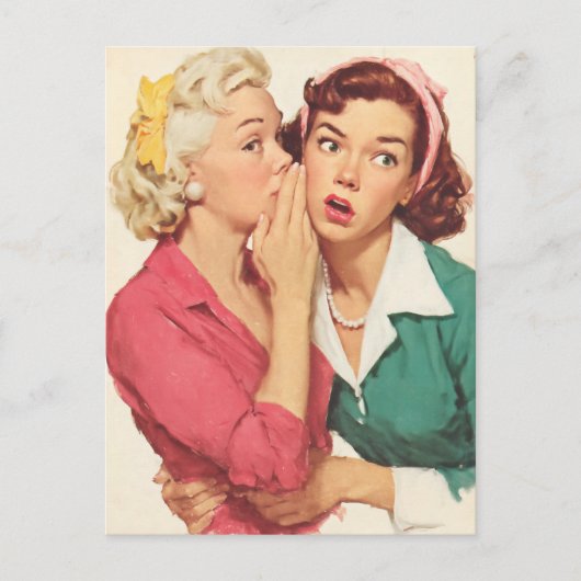 Retro Gossip and Glamour Secrets Postkarte (Vorderseite)