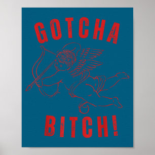 Retro-Gotcha-lustiger Cupid-Valentinstag  Poster