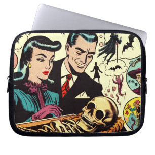 Retro Goth Couple Comic Laptopschutzhülle
