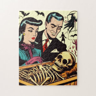 Retro Goth Couple Comic Puzzle