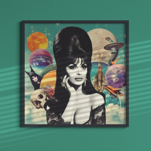 Retro Goth Girl Poster