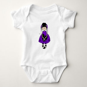 Retro Goth Girl with Skulls Baby Strampler