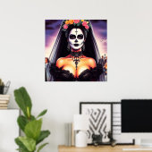 Retro-Goth-Hispano-Pin-up Poster (Heimbüro)