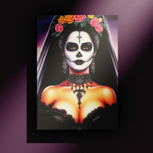 Retro-Goth-Hispano-Pin-up Postkarte