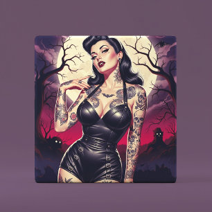 Retro-Goth-Mädchen Fliese