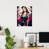 Retro-Goth-Mädchen Poster (Heimbüro)