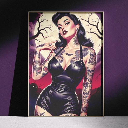 Retro-Goth-Mädchen Poster